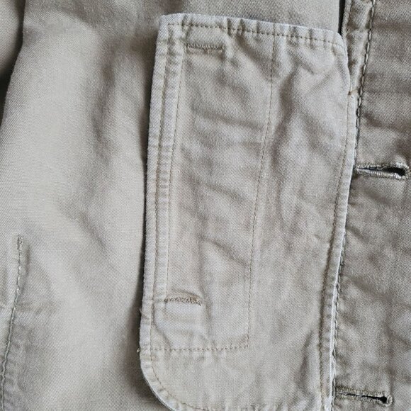 Tan Workwear Jacket Loose Style by Homespun, Medium Petite - Picture 8 of 12